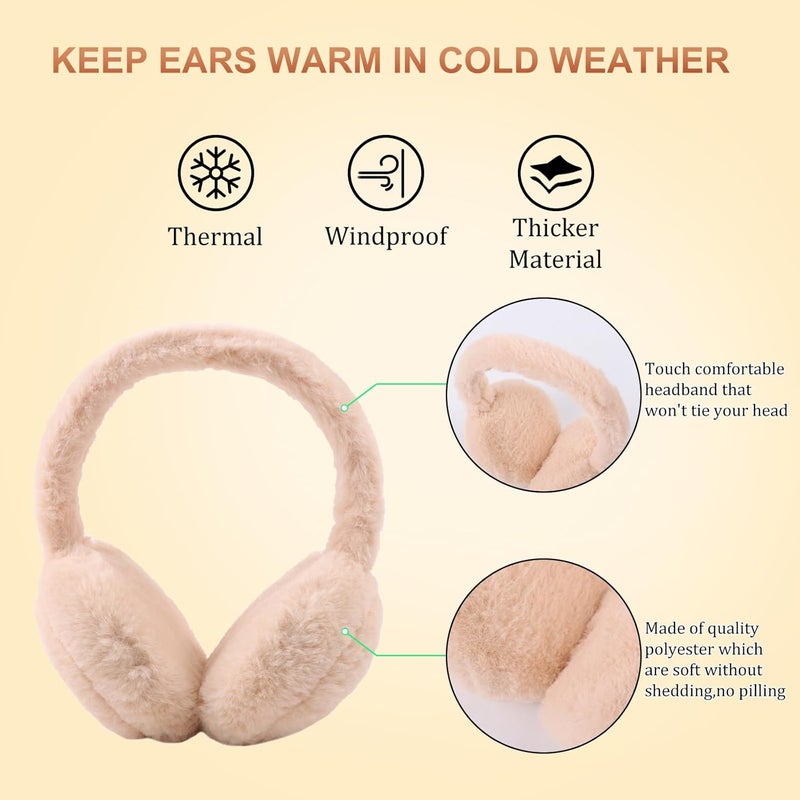 Pesaat Fluffy Ear Muff for Women Plush Earmuffs Kids Winter Earmuffs Girls Boys Cold Weather Ear Warmer - Image 2